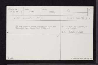 Killin, NN53SE 8, Ordnance Survey index card, Recto