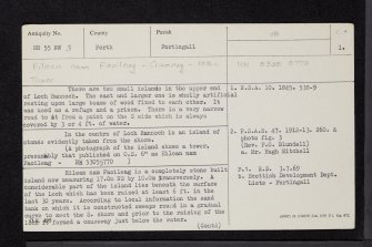 Loch Rannoch, Eilean Nam Faoileag, NN55NW 3, Ordnance Survey index card, page number 1, Recto