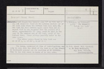 Loch Laggan, NN58NW 3, Ordnance Survey index card, page number 1, Recto