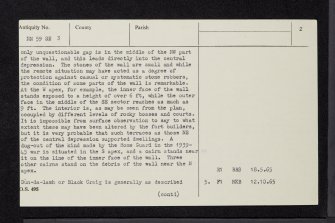 Dun-Da-Lamh, Laggan, NN59SE 3, Ordnance Survey index card, page number 2, Verso