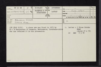 Bruach Mhor, NN59SE 5, Ordnance Survey index card, page number 1, Recto