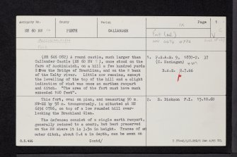 Auchenlaich, NN60NW 10, Ordnance Survey index card, page number 1, Recto