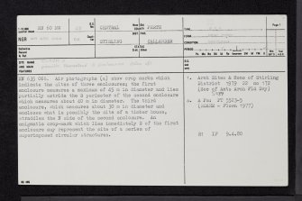 Clash, NN60NW 22, Ordnance Survey index card, page number 1, Recto