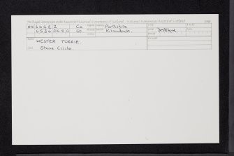 Wester Torrie, NN60SE 2, Ordnance Survey index card, Recto