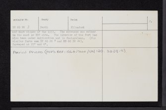 Easter Torrie, NN60SE 3, Ordnance Survey index card, page number 2, Verso