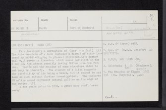 Auchinsalt, NN60SE 8, Ordnance Survey index card, page number 1, Recto