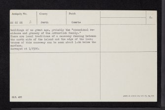 Neish Island, Loch Earn, NN62SE 2, Ordnance Survey index card, page number 2, Verso