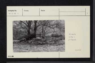 Dalveich Castle, NN62SW 1, Ordnance Survey index card, page number 1, Recto