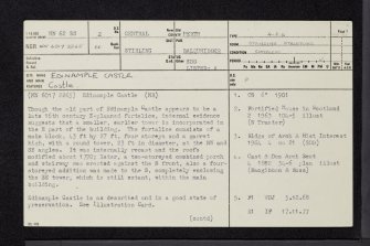 Edinample Castle, NN62SW 2, Ordnance Survey index card, page number 1, Recto