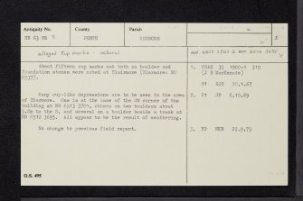 Blarmore, NN63NE 8, Ordnance Survey index card, Recto