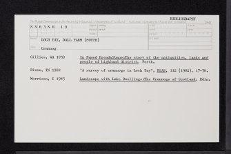 Loch Tay, Dall Farm South, NN63NE 19, Ordnance Survey index card, Recto