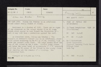 Loch Tay, Eilean Nam Breaban, NN63NW 3, Ordnance Survey index card, Recto