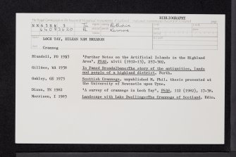 Loch Tay, Eilean Nam Breaban, NN63NW 3, Ordnance Survey index card, Recto