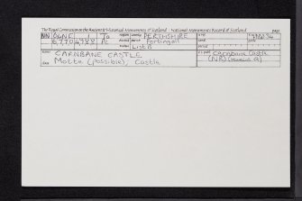 Carnbane Castle, NN64NE 1, Ordnance Survey index card, Recto