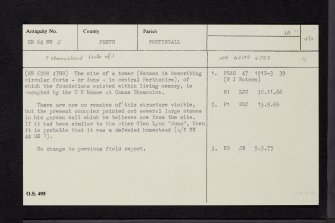 Camusvrachan, Old Manse, NN64NW 2, Ordnance Survey index card, Recto