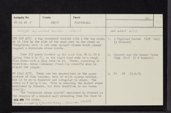 Craigianie, NN64NW 5, Ordnance Survey index card, Recto