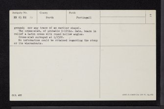 Lassintullich, St Blane's Chapel, NN65NE 10, Ordnance Survey index card, page number 2, Verso