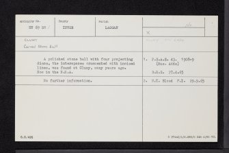 Cluny, NN69SW 1, Ordnance Survey index card, Recto