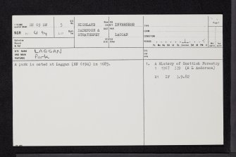 Laggan, NN69SW 5, Ordnance Survey index card, page number 1, Recto