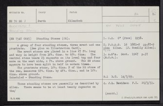 Glenhead, NN70SE 3, Ordnance Survey index card, page number 1, Recto
