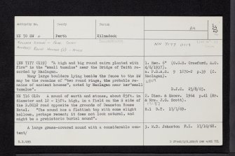 Tulloch Knowe, NN70SW 4, Ordnance Survey index card, page number 1, Recto