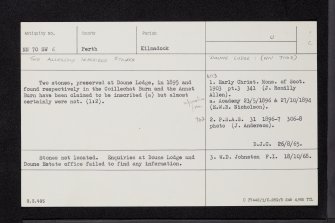 Doune Lodge, NN70SW 6, Ordnance Survey index card, Recto