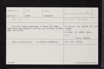 Doune (Near), NN70SW 9, Ordnance Survey index card, Recto