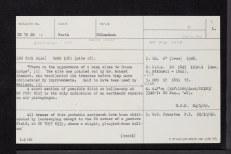 Doune Lodge, NN70SW 16, Ordnance Survey index card, page number 1, Recto