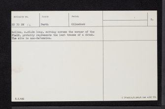 Doune Lodge, NN70SW 16, Ordnance Survey index card, page number 2, Verso