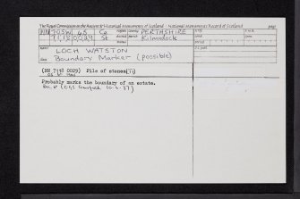 Loch Watston, NN70SW 45, Ordnance Survey index card, Recto