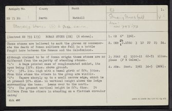 Dunruchan, NN71NE 1, Ordnance Survey index card, page number 1, Recto