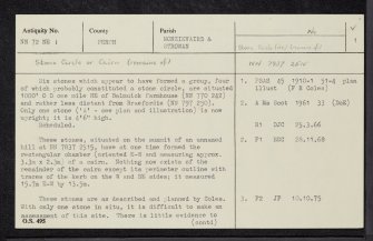 Balmuick, NN72NE 1, Ordnance Survey index card, page number 1, Recto