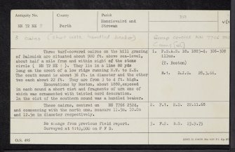 Balmuick, NN72NE 2, Ordnance Survey index card, Recto