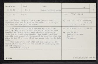 Coney Hill, NN72SE 13, Ordnance Survey index card, Recto