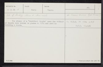 Comrie, NN72SE 15, Ordnance Survey index card, Recto