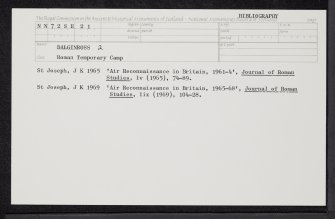 Dalginross, NN72SE 21, Ordnance Survey index card, Recto