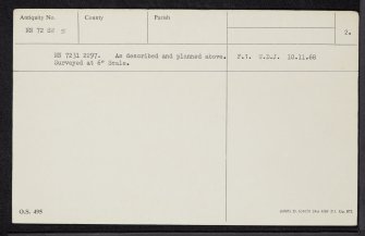 Kindrochet, NN72SW 5, Ordnance Survey index card, page number 2, Verso