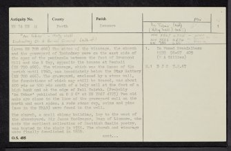 Inchadney, Church, Well And Manse, NN74NE 11, Ordnance Survey index card, page number 1, Recto