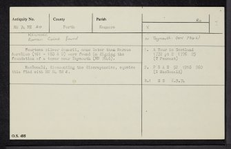 Kenmore, NN74NE 20, Ordnance Survey index card, Recto