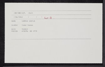 Comrie Castle, NN74NE 29, Ordnance Survey index card, Recto