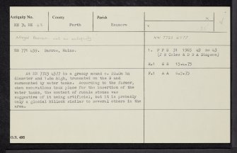 Mains Of Taymouth, NN74NE 48, Ordnance Survey index card, Recto