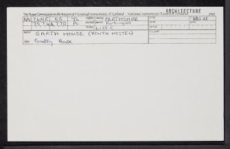 Garth Youth Hostel, NN74NE 55, Ordnance Survey index card, Recto