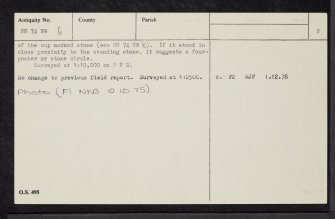 Bridge Of Lyon, NN74NW 6, Ordnance Survey index card, page number 2, Verso