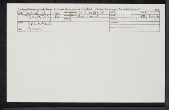 Balnald, NN74NW 16, Ordnance Survey index card, Recto