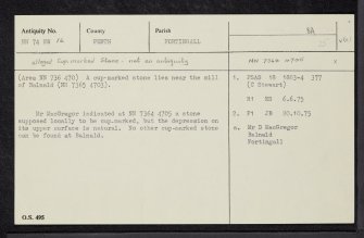 Balnald, NN74NW 16, Ordnance Survey index card, Recto