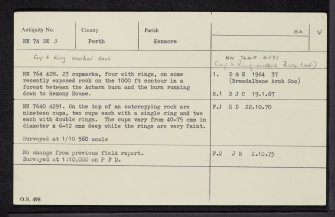 Queen's Wood, NN74SE 3, Ordnance Survey index card, Recto