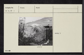 Fearnan, Clach Na Tuirc, NN74SW 4, Ordnance Survey index card, Recto