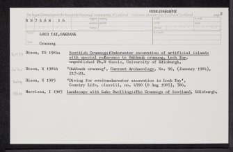 Loch Tay, Oakbank, NN74SW 16, Ordnance Survey index card, page number 2, Recto