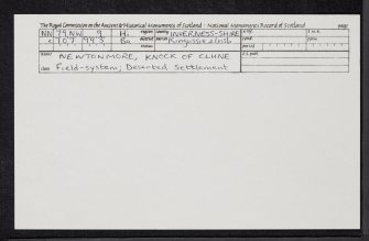 Milton Of Glenbanchor, NN79NW 9, Ordnance Survey index card, Recto