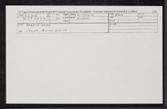 Ardoch Bridge, Chapel And Graveyard, NN80NW 3, Ordnance Survey index card, Recto